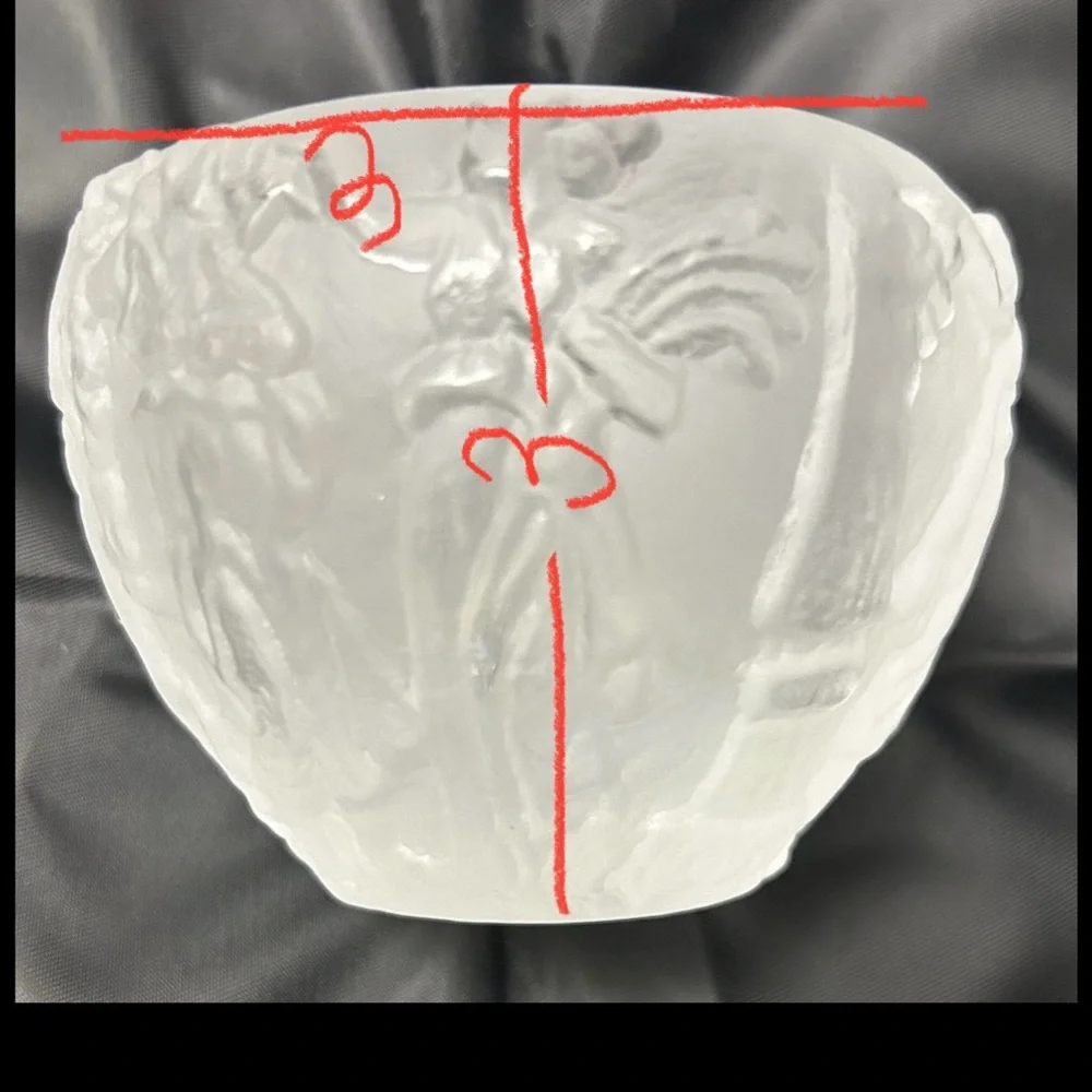 Medici Cristalleria Italy Frosted Art Glass Bowl – Lalique-Inspired Nymph Design